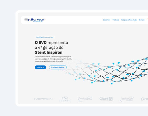 Redesign do portal global da SCITECH Medical com foco em performance e UX, por Denisson Sousa.
