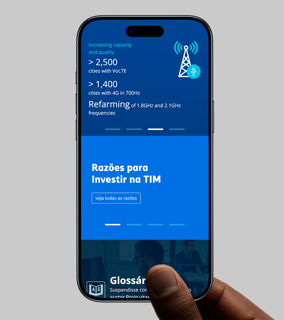 Site mobile da TIM RI, desenvolvido pelo Denisson Sousa.