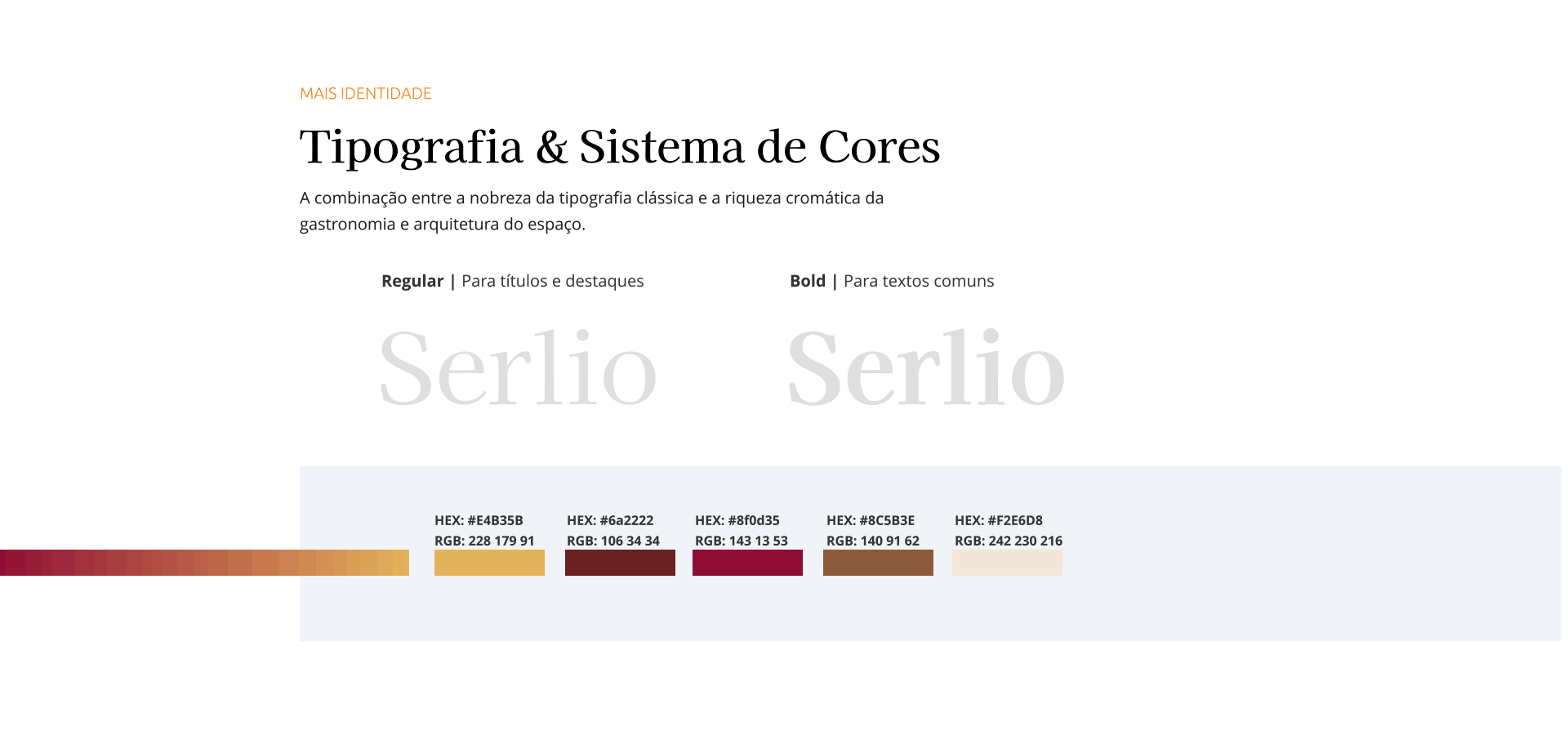 Cores e Tipografia do logo do Restaurante Weinstube, desenvolvido por Denisson Sousa.