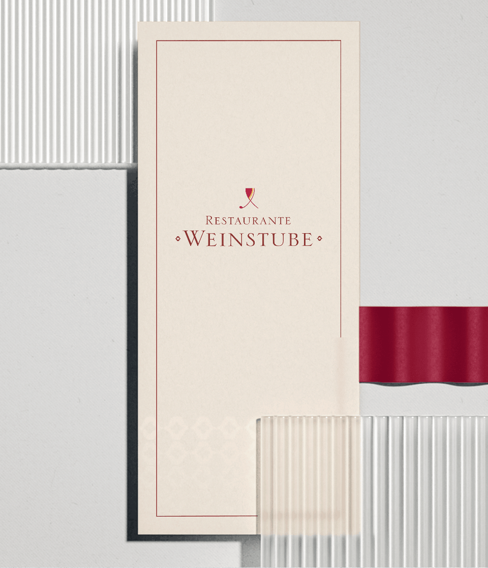 Cardápio do Restaurante Weinstube, desenvolvido por Denisson Sousa.